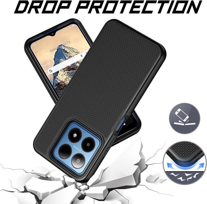 Mocotto for Boost Summit 5G Case with Tempered Glass Screen Protector,Dual Layer Heavy Duty Shockproof Protection (Boost Summit 5G,Black) - Image 4
